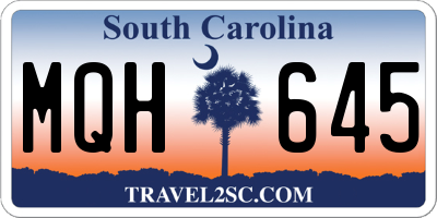 SC license plate MQH645