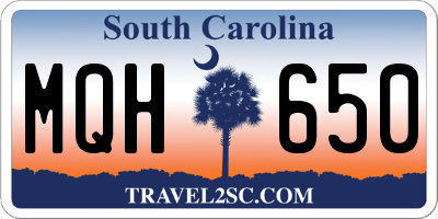 SC license plate MQH650