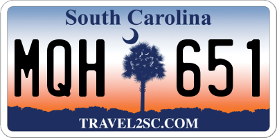 SC license plate MQH651