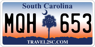 SC license plate MQH653