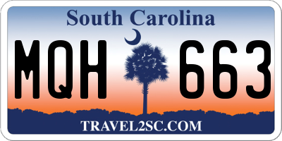 SC license plate MQH663