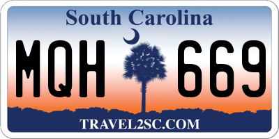 SC license plate MQH669