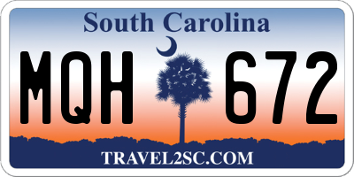 SC license plate MQH672