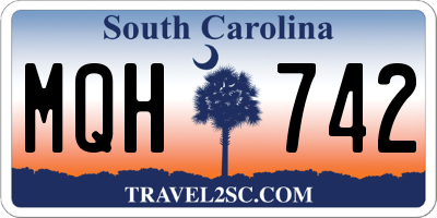 SC license plate MQH742