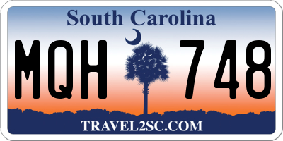 SC license plate MQH748