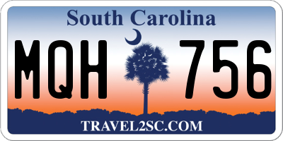 SC license plate MQH756
