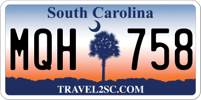 SC license plate MQH758