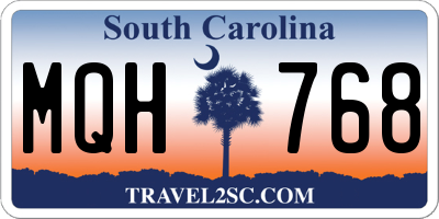 SC license plate MQH768