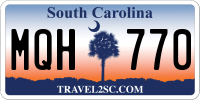 SC license plate MQH770