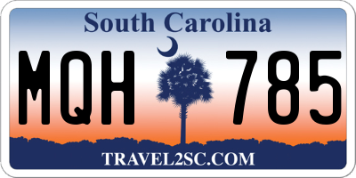 SC license plate MQH785