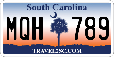 SC license plate MQH789