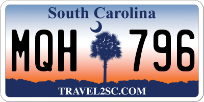 SC license plate MQH796
