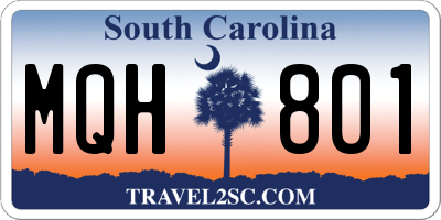 SC license plate MQH801