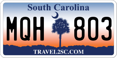 SC license plate MQH803