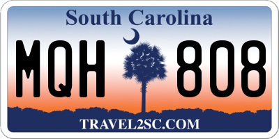 SC license plate MQH808