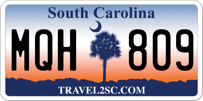 SC license plate MQH809