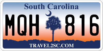 SC license plate MQH816