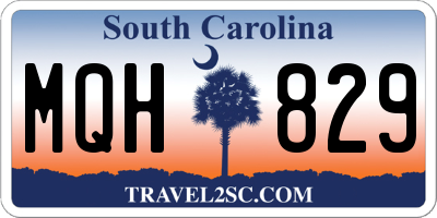 SC license plate MQH829