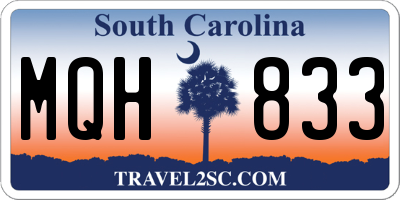 SC license plate MQH833
