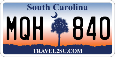 SC license plate MQH840