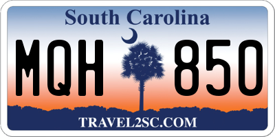 SC license plate MQH850