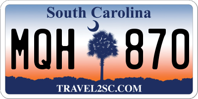 SC license plate MQH870
