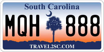 SC license plate MQH888