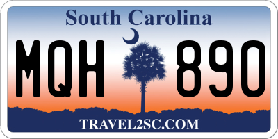 SC license plate MQH890