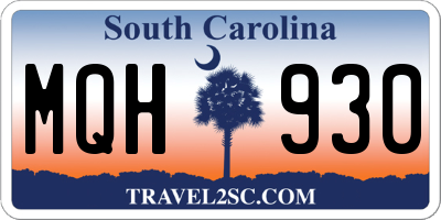 SC license plate MQH930