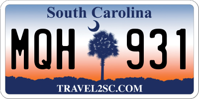 SC license plate MQH931