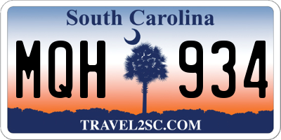 SC license plate MQH934