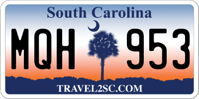 SC license plate MQH953