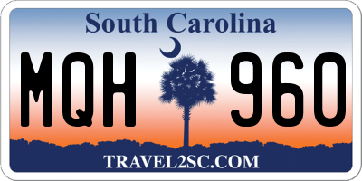 SC license plate MQH960