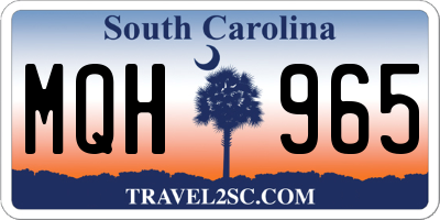 SC license plate MQH965