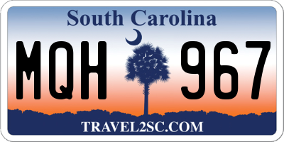 SC license plate MQH967