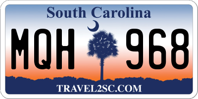 SC license plate MQH968