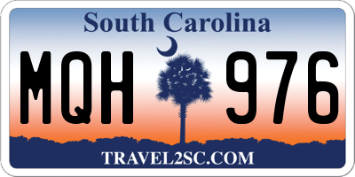 SC license plate MQH976