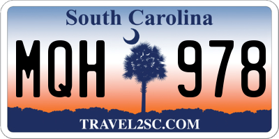 SC license plate MQH978