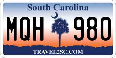 SC license plate MQH980