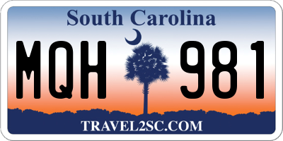 SC license plate MQH981
