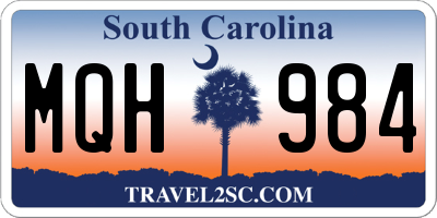 SC license plate MQH984