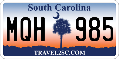 SC license plate MQH985