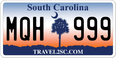 SC license plate MQH999