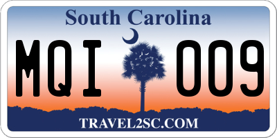SC license plate MQI009