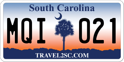 SC license plate MQI021