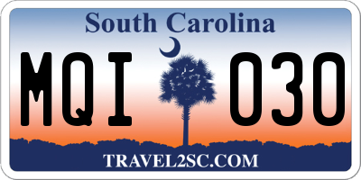 SC license plate MQI030