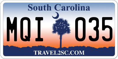 SC license plate MQI035