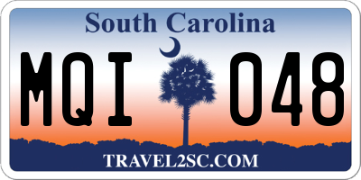 SC license plate MQI048