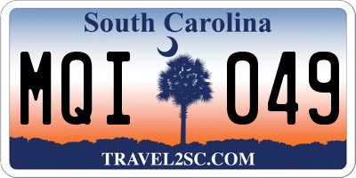 SC license plate MQI049