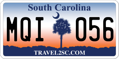 SC license plate MQI056